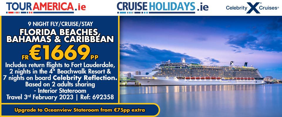 Cruise holiday Florida beaches Bahamas and Caribbean 1669 EUR pp