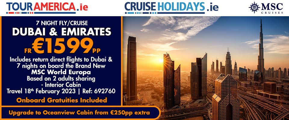 Cruise Holiday, MSC, Dubai & Emirates 1599 EUR pp