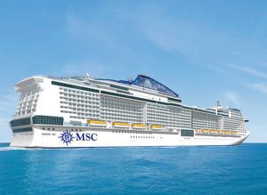 msc cruise in the middle of the sea