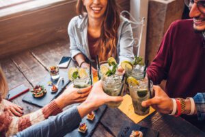 friends drink and food